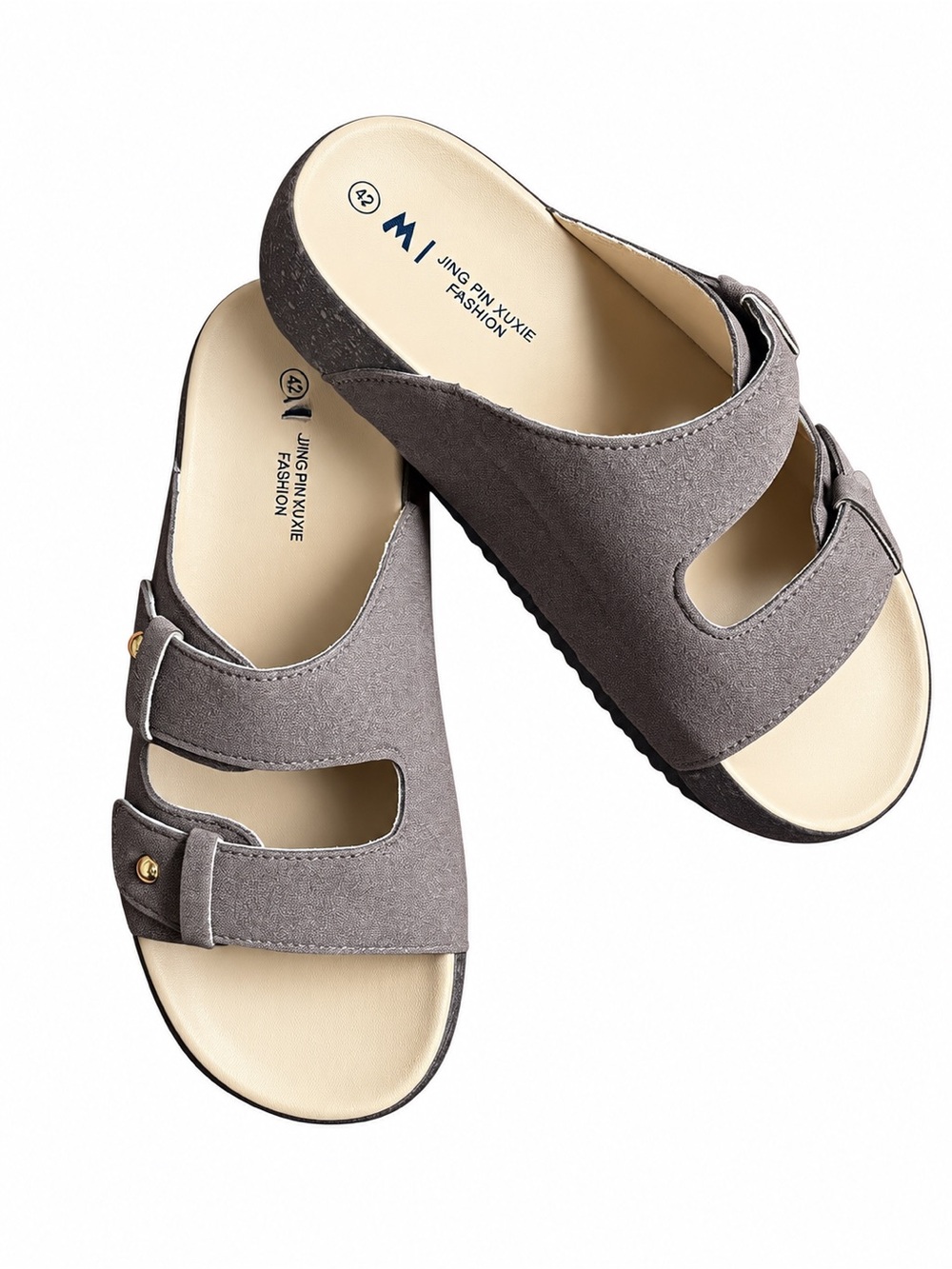 Women's Gray Slide Sandals